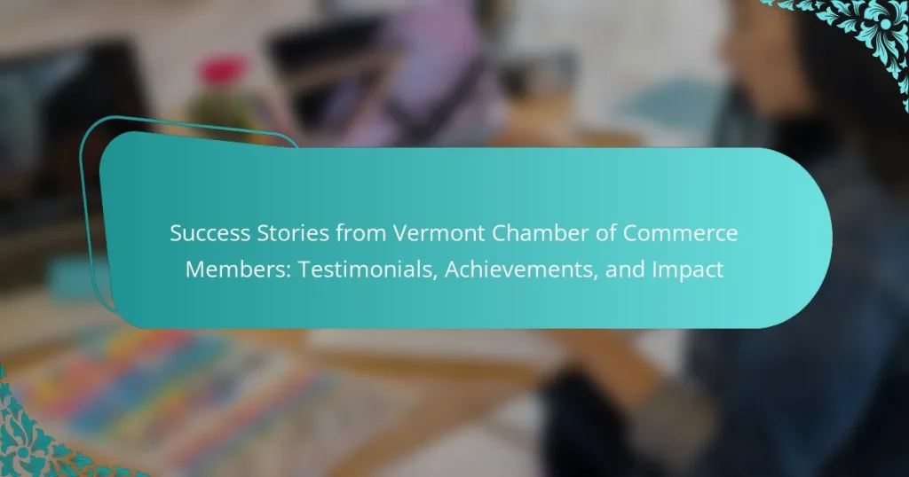Success Stories from Vermont Chamber of Commerce Members: Testimonials, Achievements, and Impact