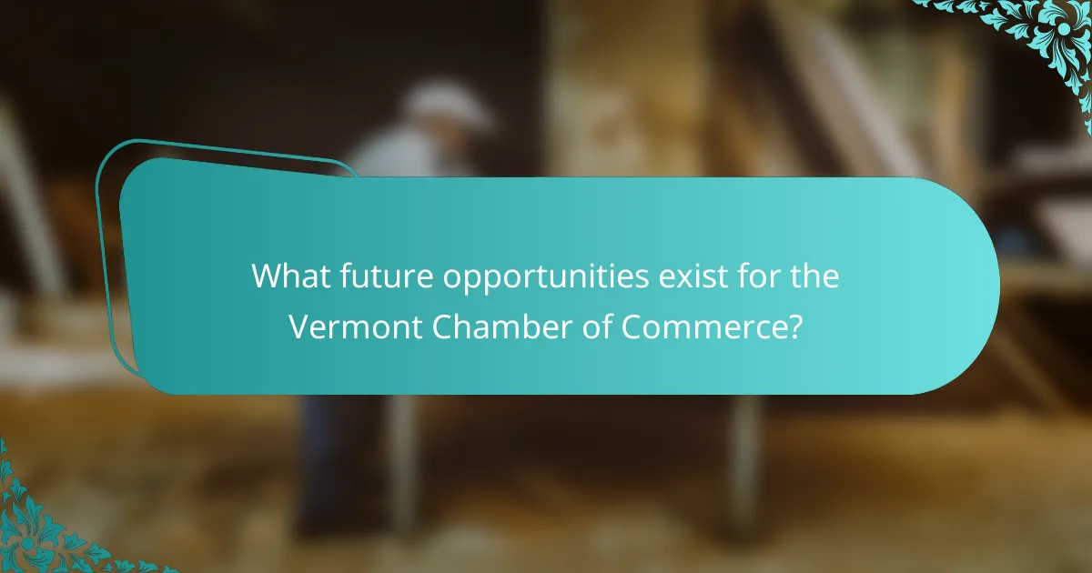 What future opportunities exist for the Vermont Chamber of Commerce?